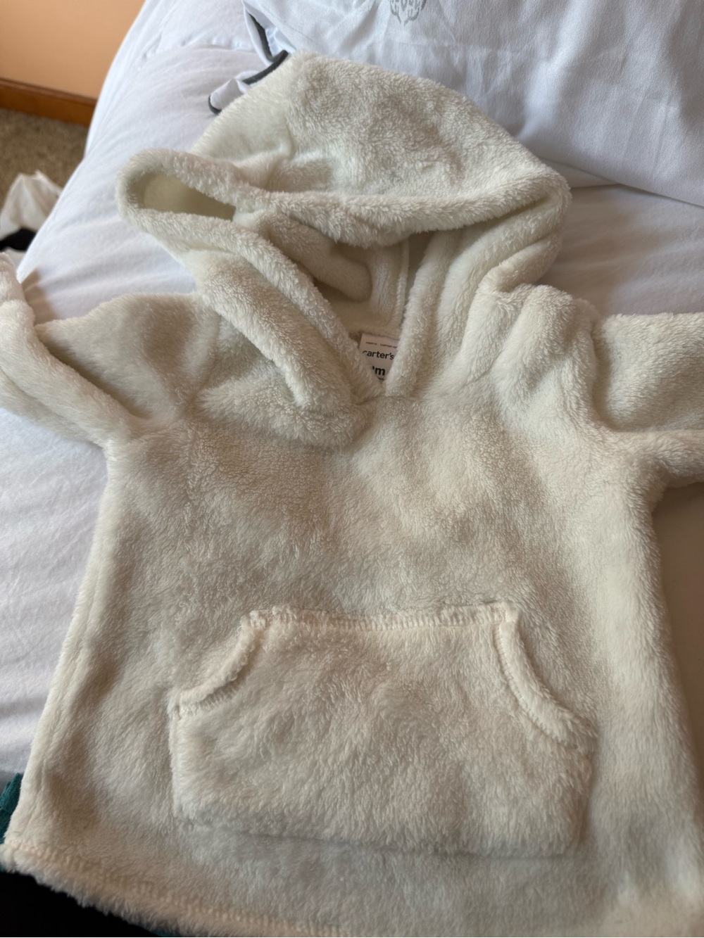 Carter's Cream Plush Hooded Kid's Pullover